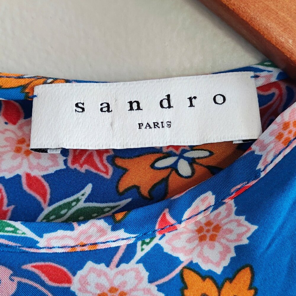 SANDRO Roberta Eyelet Lace-Inset Maxi Dress - Picture 3 of 15